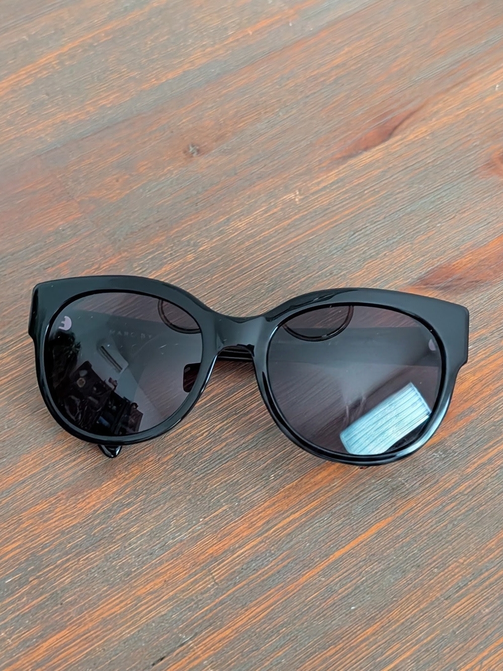 Marc Jacobs Black Cat-Eye Sunglasses with Dark Lenses
